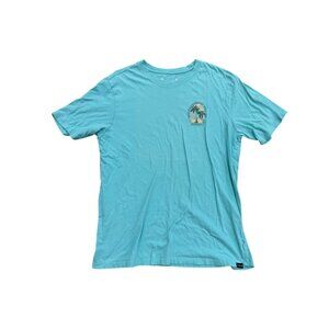 Hurley Mens Graphic T-Shirt Blue Large 100% Cotton Everyday Washed Palm Trees